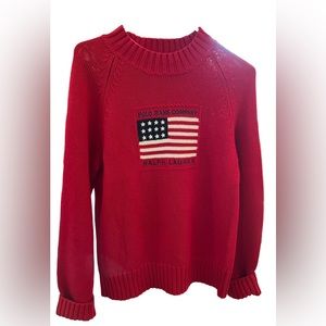 VINTAGE 90s RALPH LAUREN AMERICAN FLAG SWEATER